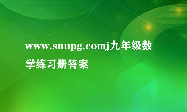 www.snupg.comj九年级数学练习册答案