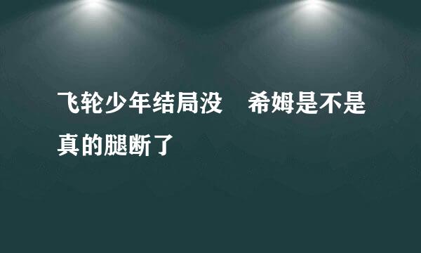 飞轮少年结局没 希姆是不是真的腿断了