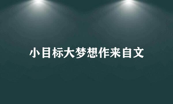 小目标大梦想作来自文