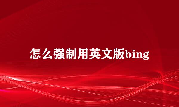 怎么强制用英文版bing