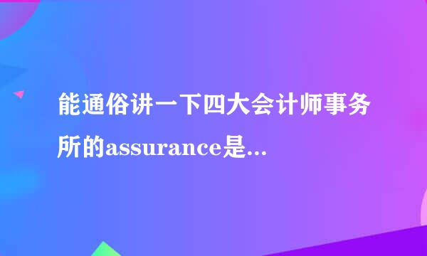 能通俗讲一下四大会计师事务所的assurance是干嘛的么