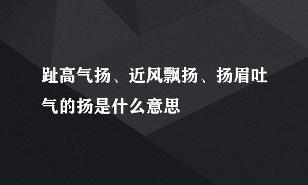 趾高气扬、近风飘扬、扬眉吐气的扬是什么意思