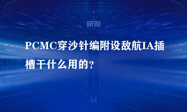 PCMC穿沙针编附设敌航IA插槽干什么用的？