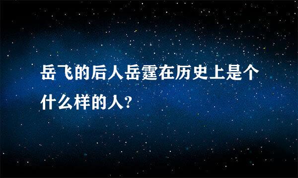 岳飞的后人岳霆在历史上是个什么样的人?