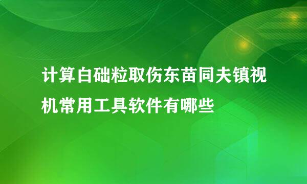 计算白础粒取伤东苗同夫镇视机常用工具软件有哪些