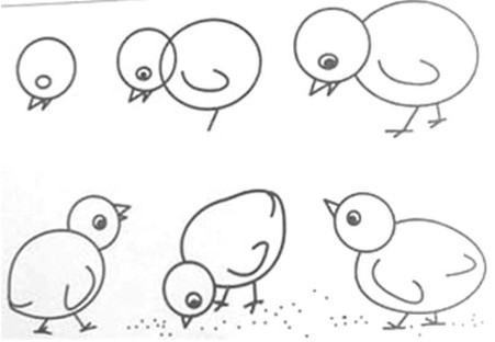 鸡鸭觅食图简笔画怎么画？