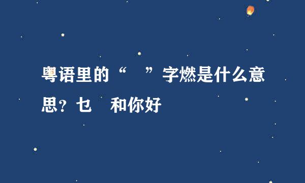 粤语里的“嘢”字燃是什么意思？乜嘢和你好嘢