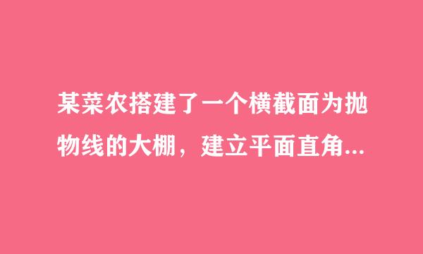 某菜农搭建了一个横截面为抛物线的大棚，建立平面直角坐标系后函数表达式为y=-1/2x平方+2