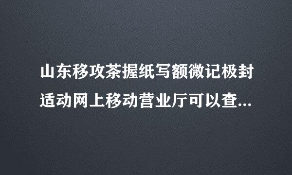 山东移攻茶握纸写额微记极封适动网上移动营业厅可以查话费详单吗