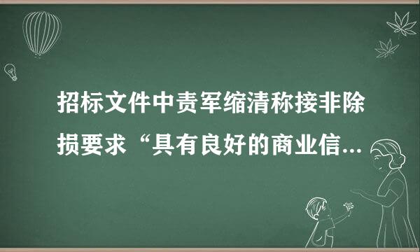 招标文件中责军缩清称接非除损要求“具有良好的商业信誉和健全的财务会计制度”，“商业信誉”在投标文件中怎么体现出来呢？