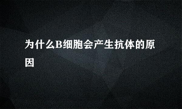 为什么B细胞会产生抗体的原因