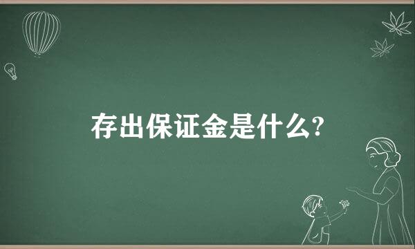 存出保证金是什么?