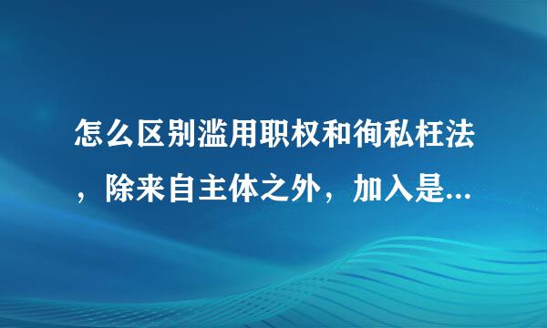 怎么区别滥用职权和徇私枉法，除来自主体之外，加入是司法人员犯罪，怎么区别是徇私枉法还是滥用职权？