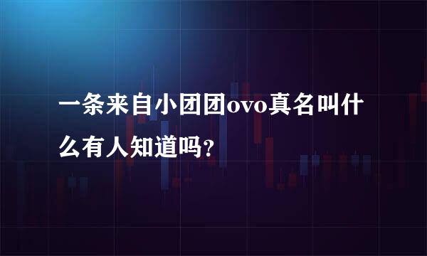 一条来自小团团ovo真名叫什么有人知道吗？