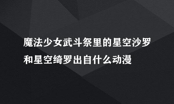 魔法少女武斗祭里的星空沙罗和星空绮罗出自什么动漫