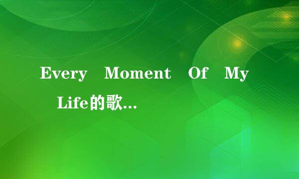 Every Moment Of My Life的歌词与歌词意思？