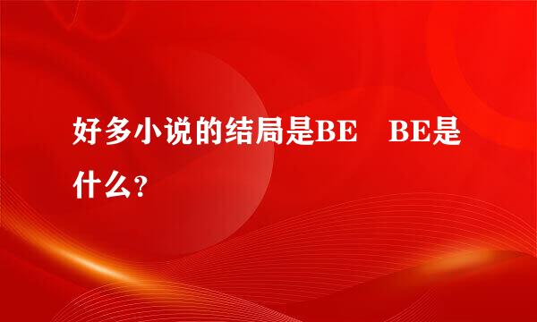 好多小说的结局是BE BE是什么？