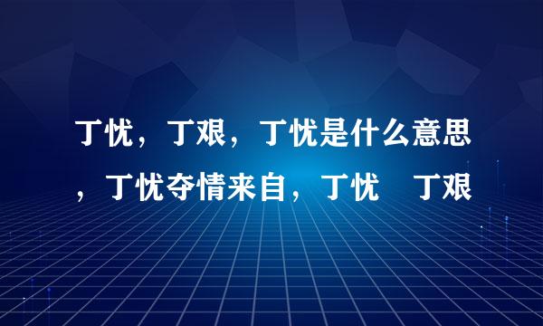 丁忧，丁艰，丁忧是什么意思，丁忧夺情来自，丁忧 丁艰