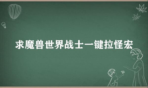 求魔兽世界战士一键拉怪宏