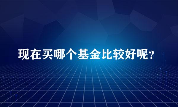 现在买哪个基金比较好呢？