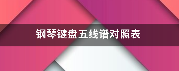 钢琴键盘五线谱对照表