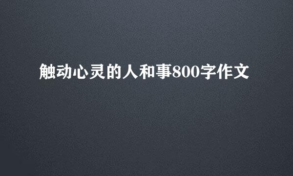 触动心灵的人和事800字作文