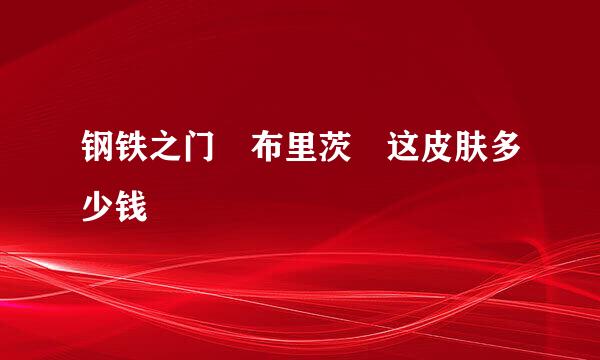 钢铁之门 布里茨 这皮肤多少钱