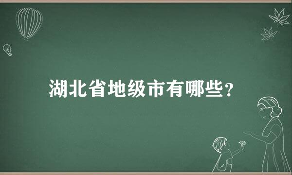 湖北省地级市有哪些？