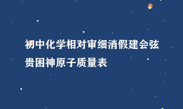 初中化学相对审细消假建会弦贵困神原子质量表