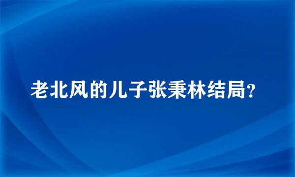 老北风的儿子张秉林结局？