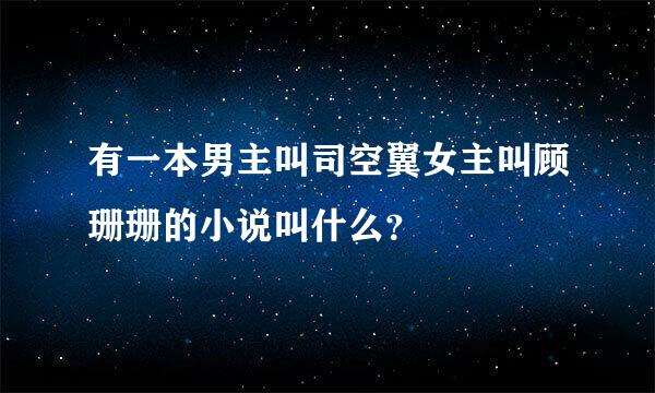 有一本男主叫司空翼女主叫顾珊珊的小说叫什么？