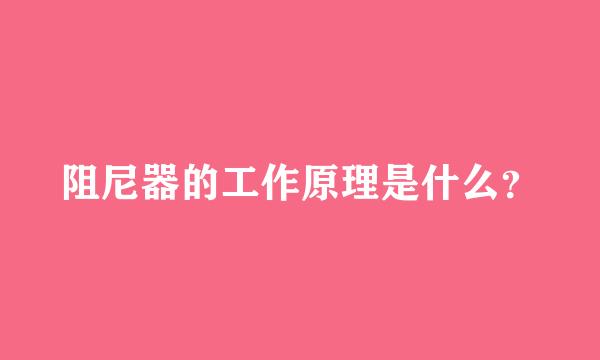 阻尼器的工作原理是什么？