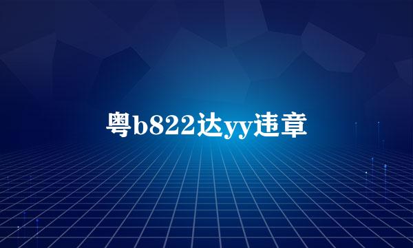 粤b822达yy违章