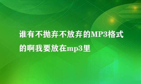 谁有不抛弃不放弃的MP3格式的啊我要放在mp3里