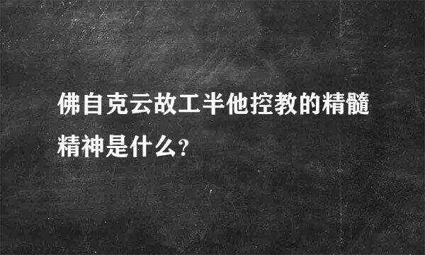 佛自克云故工半他控教的精髓精神是什么？