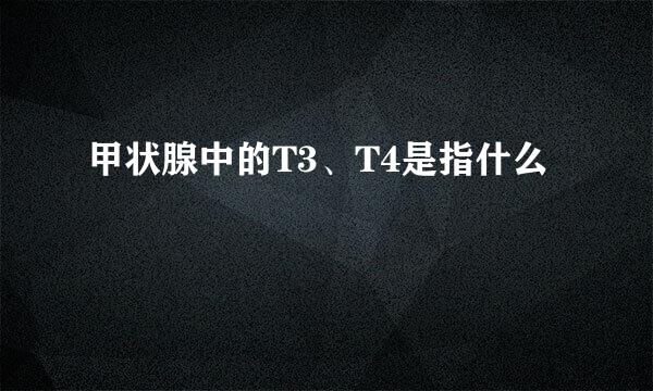 甲状腺中的T3、T4是指什么