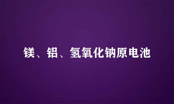 镁、铝、氢氧化钠原电池