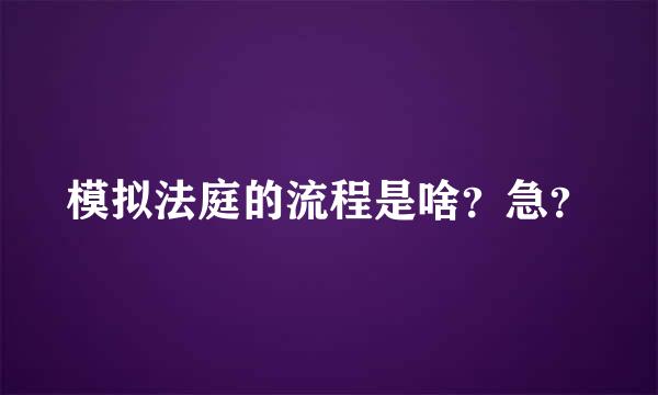 模拟法庭的流程是啥？急？