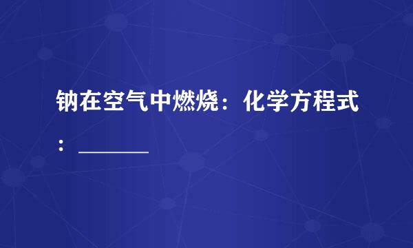 钠在空气中燃烧：化学方程式：______