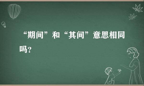 “期间”和“其间”意思相同吗？