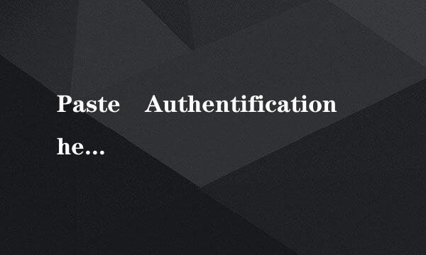 Paste Authentification here 什么意思