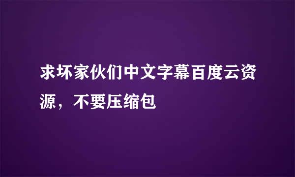 求坏家伙们中文字幕百度云资源，不要压缩包