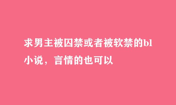 求男主被囚禁或者被软禁的bl小说，言情的也可以