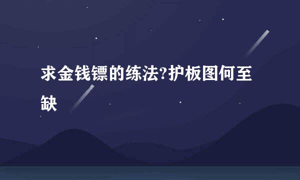 求金钱镖的练法?护板图何至缺