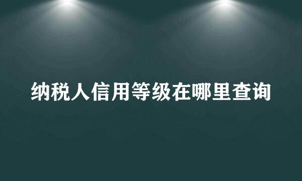 纳税人信用等级在哪里查询