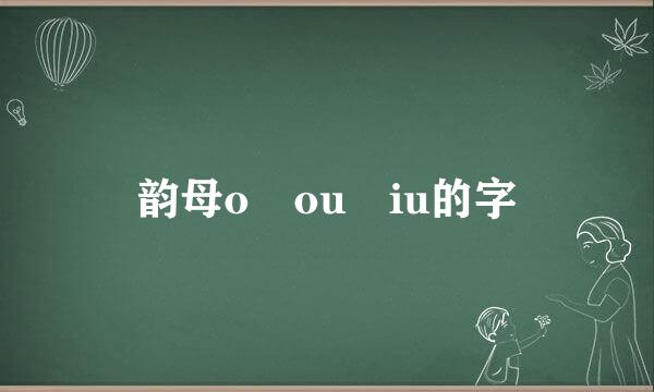 韵母o ou iu的字