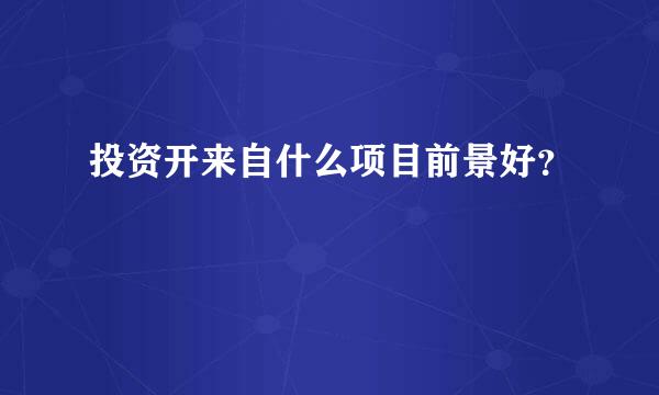 投资开来自什么项目前景好？