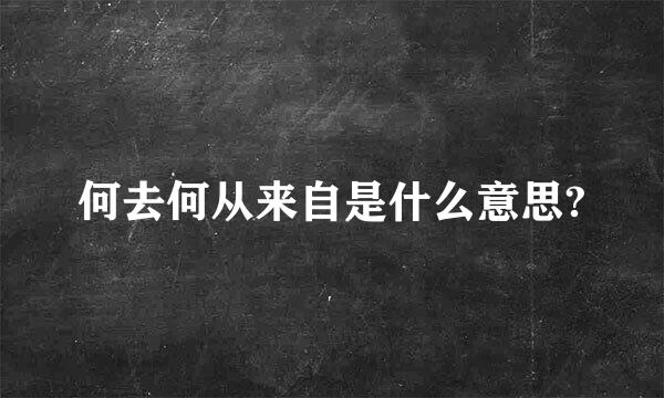 何去何从来自是什么意思?