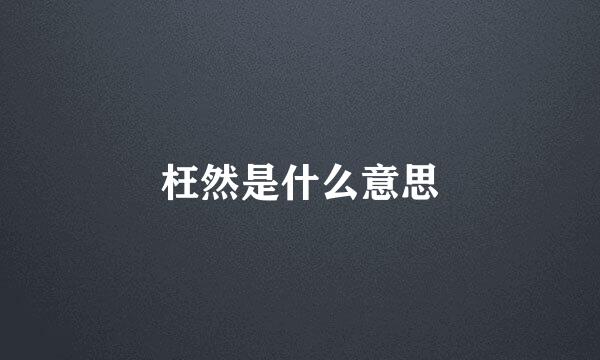 枉然是什么意思