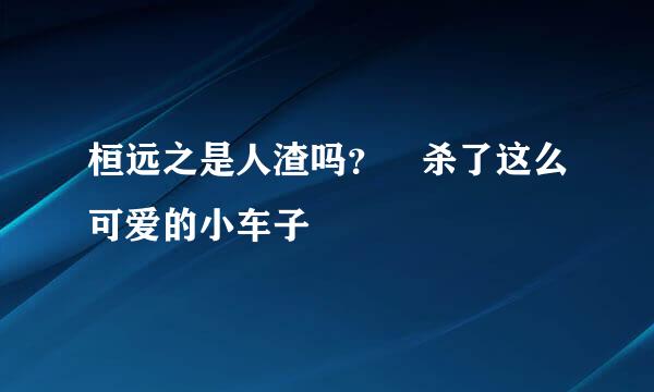 桓远之是人渣吗？ 杀了这么可爱的小车子